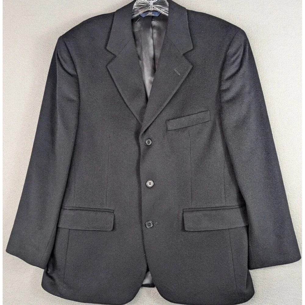 Brooks Brothers 346 Sport Jacket Mens 40S Black Cashmere? Coat Career Corpcore